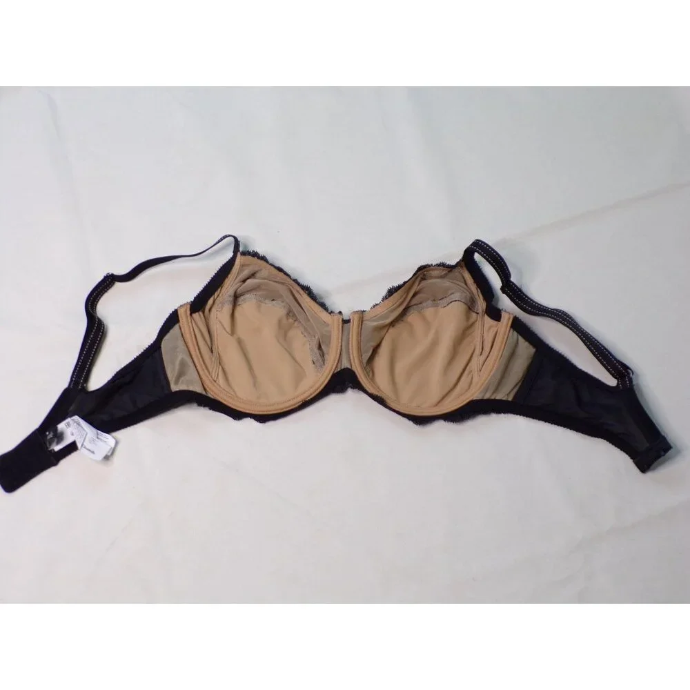 🆕CHANTELLE Rive Gauche Full Non-Padded Underwire Bra 34DDDD Black #3281 - Picture 14 of 15